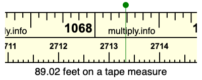 89.02 feet on a tape measure