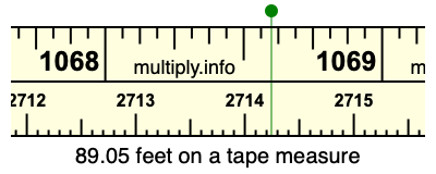 89.05 feet on a tape measure