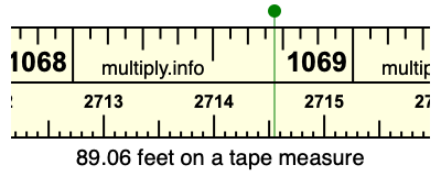 89.06 feet on a tape measure