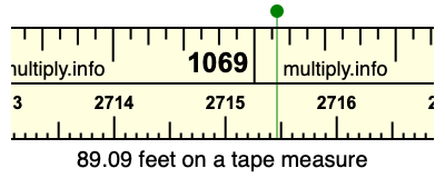 89.09 feet on a tape measure