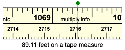 89.11 feet on a tape measure