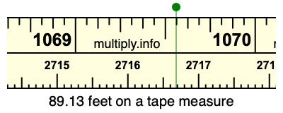 89.13 feet on a tape measure
