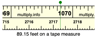 89.15 feet on a tape measure