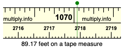 89.17 feet on a tape measure