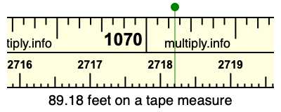 89.18 feet on a tape measure