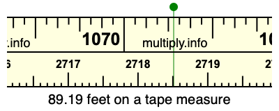 89.19 feet on a tape measure