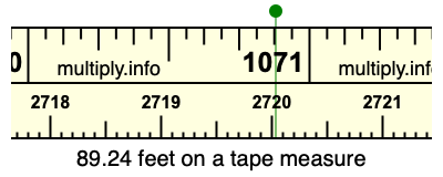 89.24 feet on a tape measure