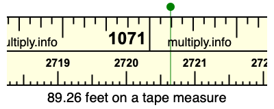 89.26 feet on a tape measure