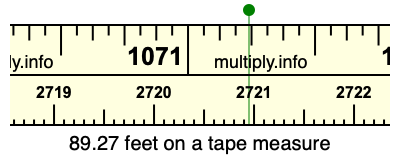 89.27 feet on a tape measure