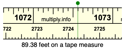 89.38 feet on a tape measure