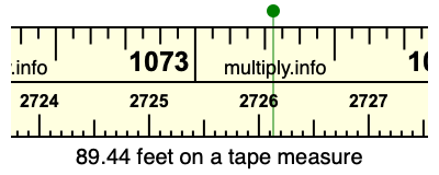 89.44 feet on a tape measure