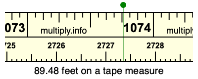 89.48 feet on a tape measure