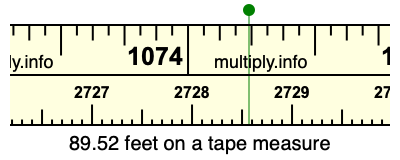 89.52 feet on a tape measure