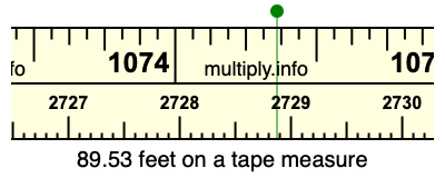 89.53 feet on a tape measure