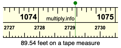 89.54 feet on a tape measure