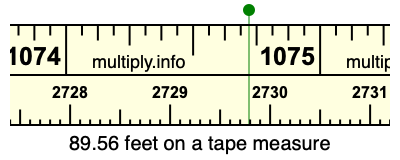 89.56 feet on a tape measure