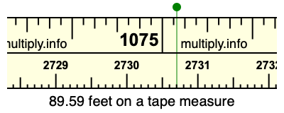 89.59 feet on a tape measure