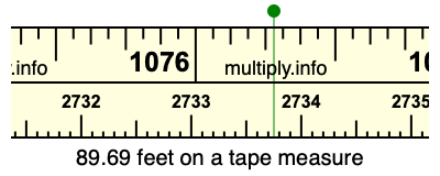 89.69 feet on a tape measure