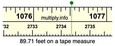 89.71 feet on a tape measure