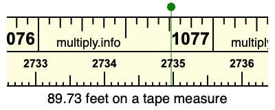 89.73 feet on a tape measure