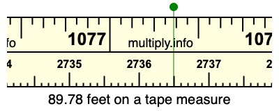 89.78 feet on a tape measure