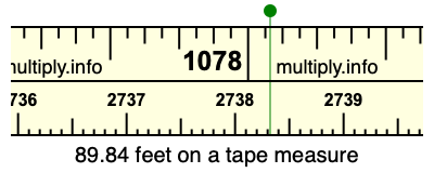 89.84 feet on a tape measure