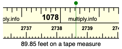 89.85 feet on a tape measure