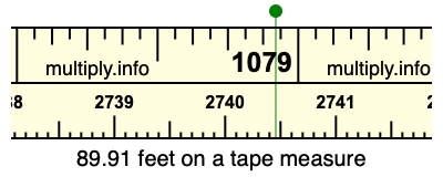 89.91 feet on a tape measure