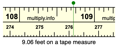 9.06 feet on a tape measure