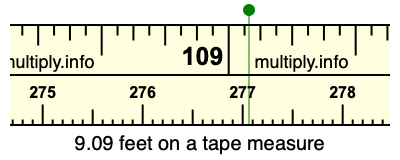 9.09 feet on a tape measure