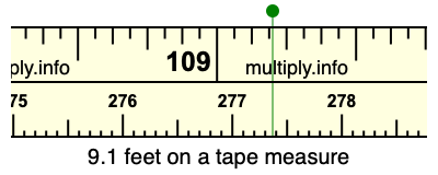 9.1 feet on a tape measure