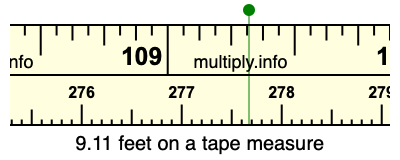 9.11 feet on a tape measure