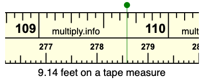 9.14 feet on a tape measure