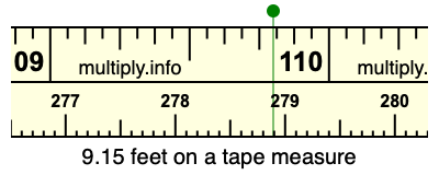 9.15 feet on a tape measure