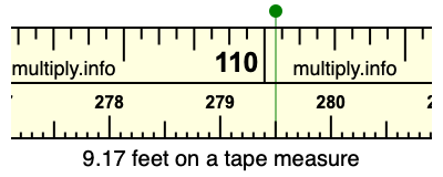 9.17 feet on a tape measure