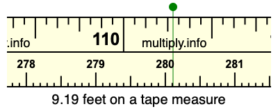 9.19 feet on a tape measure