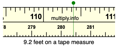 9.2 feet on a tape measure