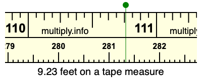 9.23 feet on a tape measure