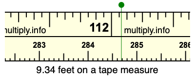 9.34 feet on a tape measure