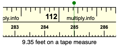 9.35 feet on a tape measure