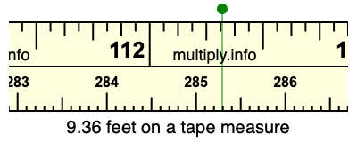9.36 feet on a tape measure