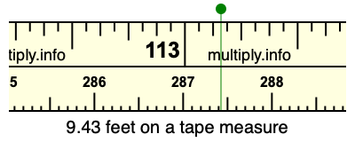 9.43 feet on a tape measure