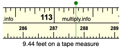 9.44 feet on a tape measure