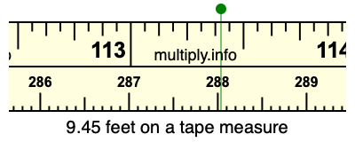 9.45 feet on a tape measure