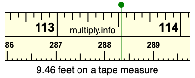 9.46 feet on a tape measure