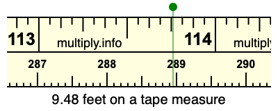 9.48 feet on a tape measure