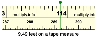 9.49 feet on a tape measure