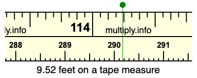 9.52 feet on a tape measure