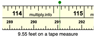 9.55 feet on a tape measure