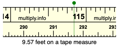 9.57 feet on a tape measure
